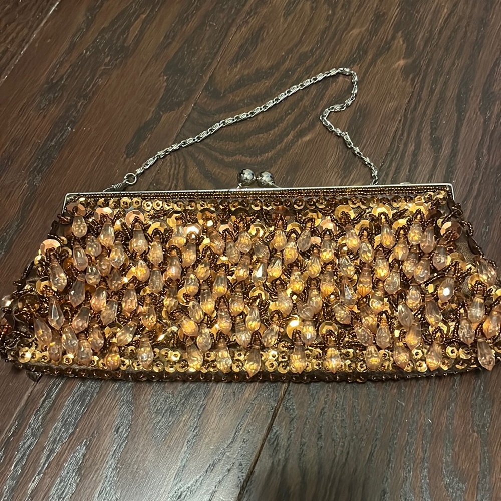Vintage bronze clutch